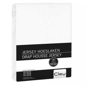 Jersey hoeslaken matras (max. 26 cm) - 140/210 , Wit, Verzenden, Nieuw, Eenpersoons, Matras