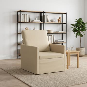 vidaXL Fauteuil Crèmekleurig 70 x 81 x 82 cm Stof, Huis en Inrichting, Eenpersoons, Verzenden, Nieuw, Minder dan 150 cm