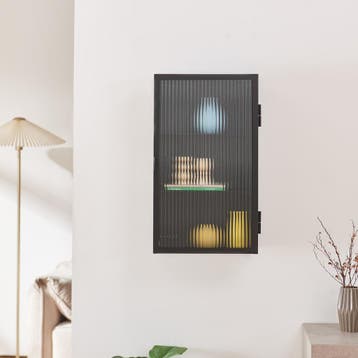 Wandkast Zundert 60x35x15 cm zwart [en.casa], Verzenden, Nieuw