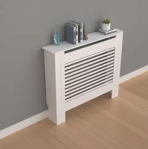 Hoge Witte Radiatorafdekking met Horizontale Latten, Huis en Inrichting, Kasten | Overige, Nieuw, Verzenden