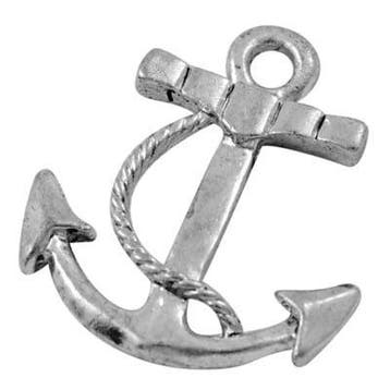 4 x tibetaans zilveren bedel van een anker 23.5mm x 21 x..., Ophalen of Verzenden, Nieuw, Bedel