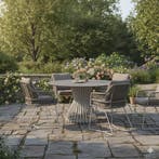 Taranto Pasadena dining tuinset 140xH75 cm 6 delig  sand, Tuin en Terras, Ophalen of Verzenden, Nieuw