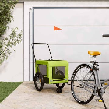 vidaXL Hondenfietstrailer oxford stof en ijzer groen en, Verzenden, Nieuw