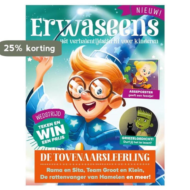 ERWASEENS verhalen tijdschrift - 01 De tovenaarsleerling en, Boeken, Overige Boeken, Zo goed als nieuw, Verzenden