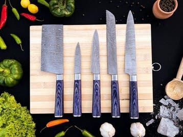 Keukenmes - Kitchen knife set - F50 - Staal, Hout,