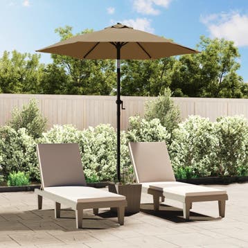 vidaXL Parasol 200x224 cm aluminium taupe, Verzenden, Nieuw, 2 tot 3 meter