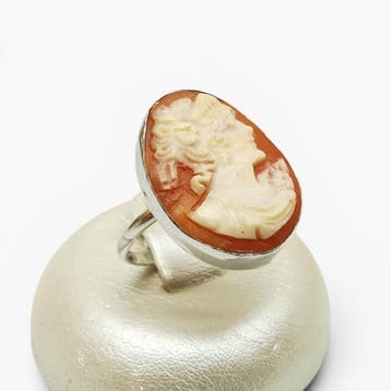 Zilver - Ring - Handgegraveerde camee