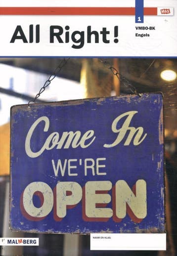 All Right 1 vmbo bk engels 9789402064353, Zo goed als nieuw