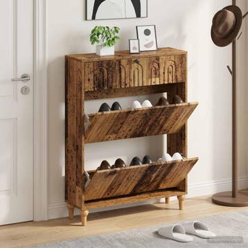 vidaXL Schoenenkast ALKMAAR 78 x 24 x 103 cm Bewerkt hout, Verzenden, Nieuw