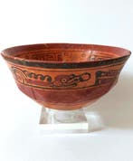 Mayan Keramiek Kom met Glyphen, TL getest - 10 cm