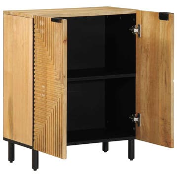 vidaXL Dressoir 60x33x75 cm massief mangohout bruin, Huis en Inrichting, Verzenden, Nieuw