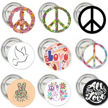 Vredes button of (kleding)magneet Peace Duif, Verzenden, Nieuw, Feestartikel, Oranje of Koningsdag