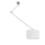 Hanglamp staal met kap 35 cm wit verstelbaar - Blitz, Verzenden, Nieuw, Modern