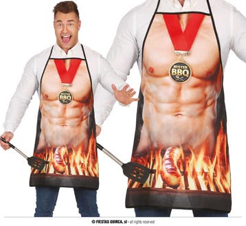 Barbecue Schort Gespierde Man Mister BBQ, Ophalen of Verzenden, Nieuw
