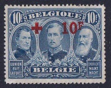 België 1918 - Rode Kruis 10F + 10F Blauw - OBP/COB 163, Postzegels en Munten, Gestempeld