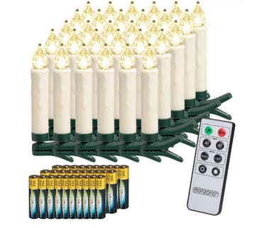 Kerstboomverlichting 40 LED Kaarsen Draadloos Warmwit, Verzenden, Nieuw