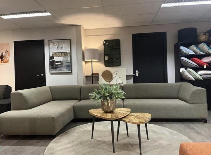 Faya Lobi ploegstof Steppe, Huis en Inrichting, Banken | Bankstellen, 300 cm of meer, Hoekbank, Zo goed als nieuw, Hout, Kunststof