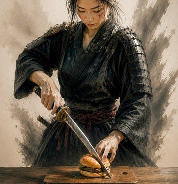 Off Axis - Burger Bushido - Œuvre unique 1/1 - XL