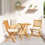vidaXL Tuin Bistro Set 3 pcs Bruin Massief Acaciahout, Verzenden, Nieuw