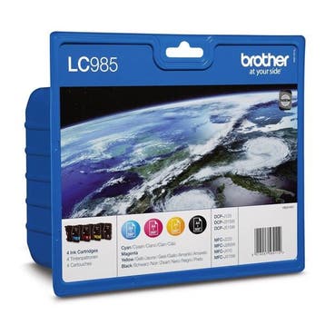 Brother LC-985VALBP multipack zwart + 3 kleuren, Verzenden, Nieuw, Cartridge, Brother