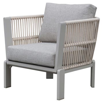 Veneto lounge tuinstoel latte zand aluminium rope, Ophalen of Verzenden, Nieuw, Aluminium