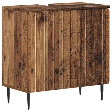 vidaXL Badkamer wastafelkast ZWOLLE Oud hout 59,5 x 31,5 x, Huis en Inrichting, Badkamer | Badkamermeubels, Verzenden, Nieuw, Wastafelkast