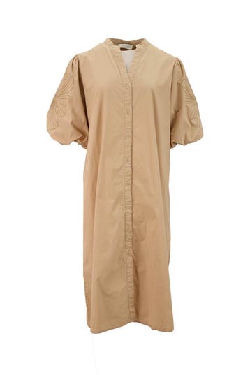 Nukus Jurk in maat M Beige, Nukus, Verzenden, Zo goed als nieuw, Beige