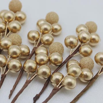 10x Gouden Bessen Decoratie Takjes - Kunstkerstboom & Krans, Verzenden, Nieuw