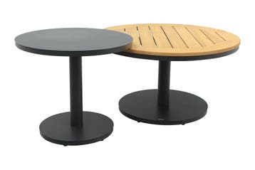 Canto ronde loungetafel set - Royal Grey/Teak, Verzenden, Nieuw, Rond, Hout