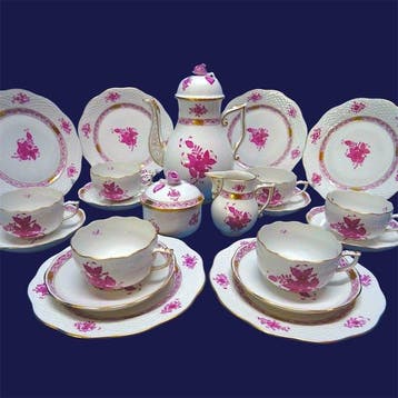 Herend - Koffie- en theeservies (21) - Apponyi Purpur, 1., Antiek en Kunst