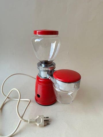 omre - Koffiemolen - quick mill - bedrukt glas - vintage en