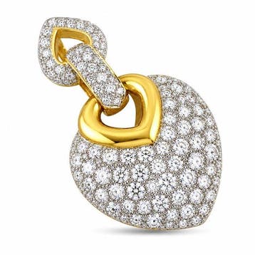 Broche - 18 karaat Geel goud, 18k geelgoud 4,00 ct diamant