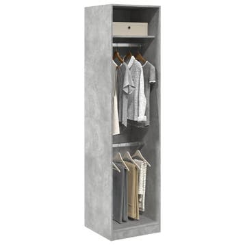 vidaXL Kledingkast 50x50x200 cm bewerkt hout betongrijs, Verzenden, Nieuw