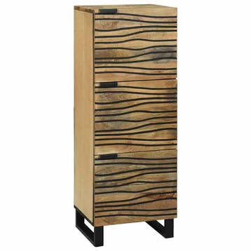 vidaXL Highboard Bruin 40 x 33 x 110 cm massief mangohout, Huis en Inrichting, Kasten | Buffetkasten, Minder dan 50 cm, Verzenden