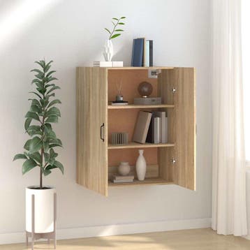 vidaXL Hangkast 69,5x34x90 cm bewerkt hout sonoma, Minder dan 50 cm, Verzenden, Nieuw, Minder dan 100 cm