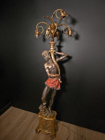 Lampada da Terra Moro Veneziano con Candelabro - Candelabra