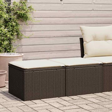 vidaXL 2-delige Loungeset met kussens poly rattan acacia, Verzenden, Nieuw, Loungeset