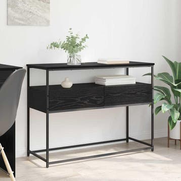 vidaXL Wandtafel Zwart Eiken 100 x 40 x 75 cm Bewerkt hout, Huis en Inrichting, Minder dan 45 cm, Verzenden, Nieuw, 70 cm of meer