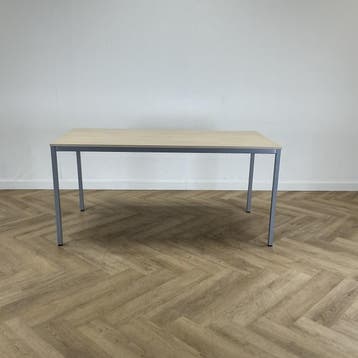 kantinetafel 160x80 cm,  licht eiken - grijs, Ophalen of Verzenden, Gebruikt, Bureau