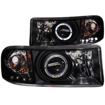 ANZO 1994-2001 Dodge Ram Projector Headlights w/ Halo Black, Auto-onderdelen, Ophalen of Verzenden, Nieuw