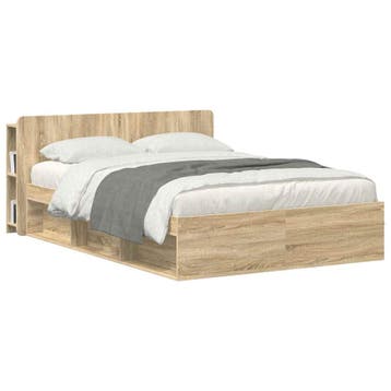 vidaXL Hoofdeinde kas met opslag Sonoma Eiken Bewerkt hout, Verzenden, Nieuw, Bruin, Hout
