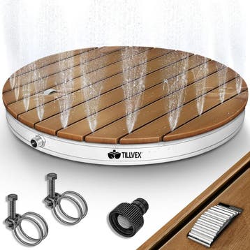Tillvex® Tuindouche met voetpedaal - Buitendouche - Ø70cm -, Doe-het-zelf en Verbouw, Sanitair, Verzenden, Zo goed als nieuw