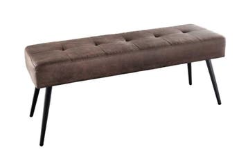 Design bank BOUTIQUE 100cm bruin microvezel zwart metalen, Huis en Inrichting, Ophalen of Verzenden, Nieuw