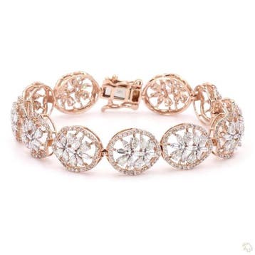 Armband - 14 karaat Roségoud - 4.55ct. tw. Diamant, Nieuw
