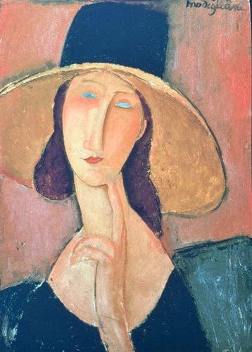 Amedeo Modigliani - “Jeanne Hebuterne with a large hat,