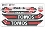 Tomos Stickerset mat standaard automatic zwart / rood com..., Ophalen of Verzenden, Nieuw, A.J. Bromfiets Parts B.V.