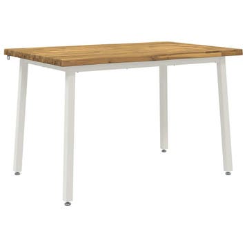 vidaXL 140 x 70 x 75 cm Massief Acaciahout Wit Rechthoekig, Verzenden, Nieuw