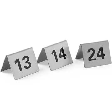 Tafelnummers | RVS | 13 t/m 24 | 12 Stuks | 50x35x40(h)mm, Verzenden, Nieuw in verpakking