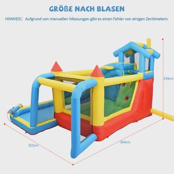 Opblaasbaar Speelkasteel met Glijbaan, Waterbad en Voetbalne, Verzenden, Nieuw