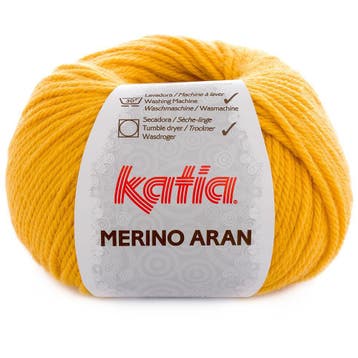 Katia Merino Aran - 80 donkergeel - Merinogaren, Ophalen of Verzenden, Nieuw